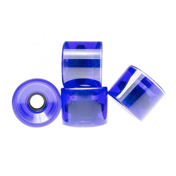 Ruedas de patinaje de PU transparente azul 75 mm Ruedas de patinaje de longboard Antiwear OEM 0