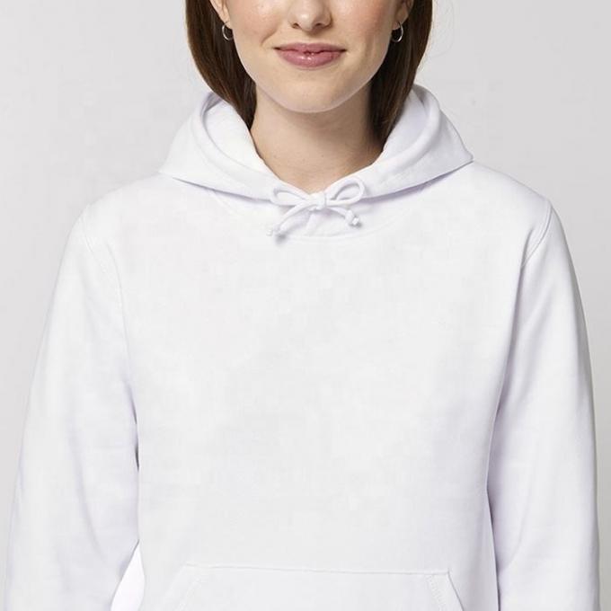 Cotton grueso Peso pesado Hoodie de manga larga de gran tamaño Color blanco 0